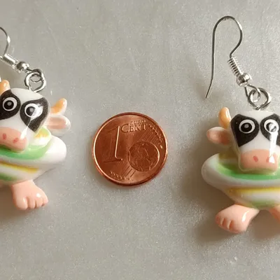 Boucles d'oreilles vache 